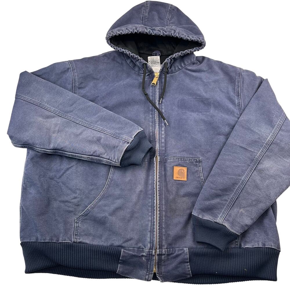 Carhartt Navy Blue Active Work Jacket Coat Size 2XL Y2K